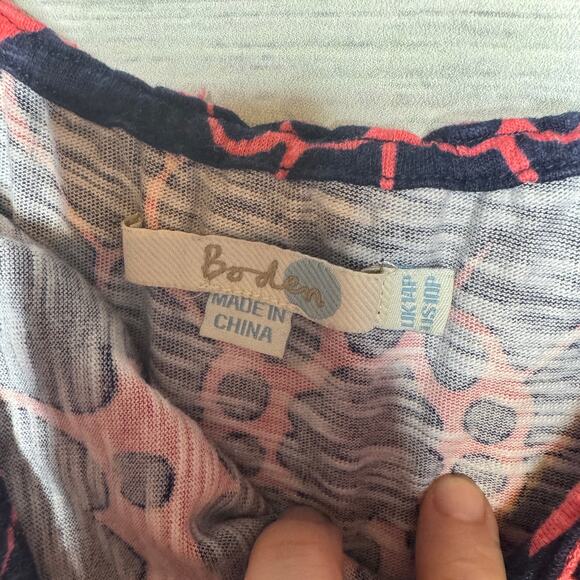 Boden Floral Printed Day Dress Navy and Pink 10P - Picture 3 of 4